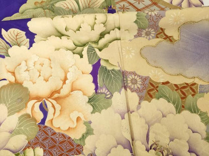 平和屋着物●アンティーク　大正ロマン　小振袖　二尺袖　駒刺繍　中国三大刺繍　相良刺繍　鳳凰花文　正絹　逸品　AABG5826ck