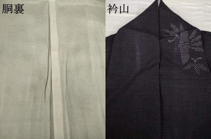 平和屋着物●本場結城紬　重要無形文化財　80亀甲　笹竹文　飛び亀甲柄　正絹　逸品　AABG5828ck