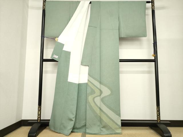平和屋着物●江戸小紋　訪問着　鮫小紋柄　流水文　やまと誂製　正絹　逸品　AABG5832ck
