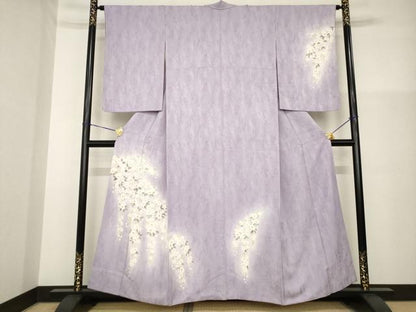 平和屋着物●訪問着　手描き　枝垂れ花文　暈し染め　正絹　逸品　AABG5835ck