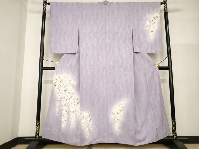 平和屋着物●訪問着　手描き　枝垂れ花文　暈し染め　正絹　逸品　AABG5835ck