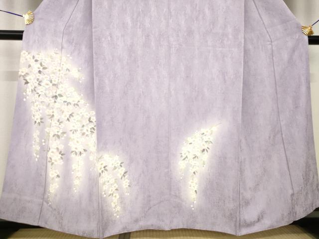 平和屋着物●訪問着　手描き　枝垂れ花文　暈し染め　正絹　逸品　AABG5835ck