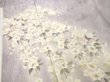 平和屋着物●訪問着　手描き　枝垂れ花文　暈し染め　正絹　逸品　AABG5835ck