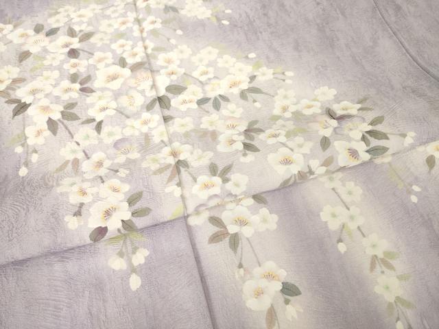 平和屋着物●訪問着　手描き　枝垂れ花文　暈し染め　正絹　逸品　AABG5835ck