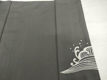 平和屋着物●京友禅作家　山科春宣　訪問着　立波文　金彩　正絹　逸品　AABG5837ck