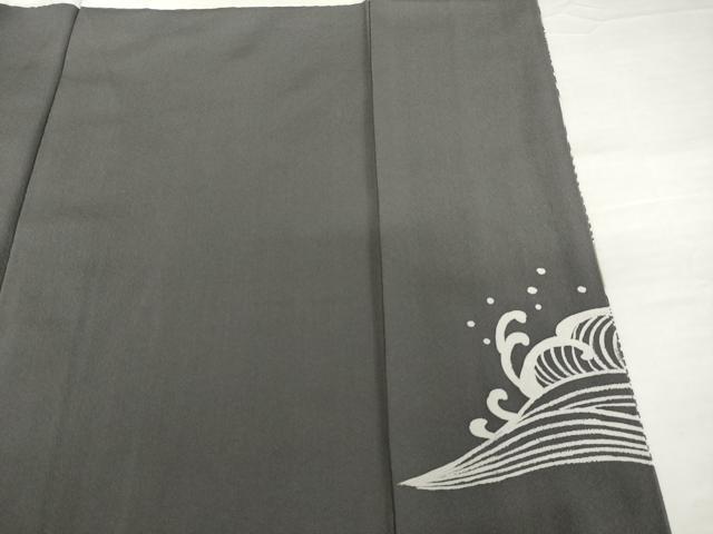 平和屋着物●京友禅作家　山科春宣　訪問着　立波文　金彩　正絹　逸品　AABG5837ck