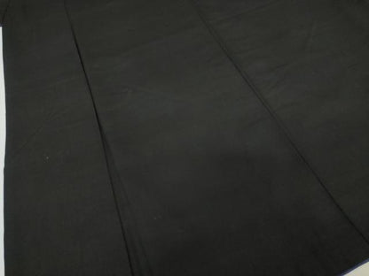 平和屋着物●男性　黒紋付　紬地　正絹　逸品　AABG5845ck