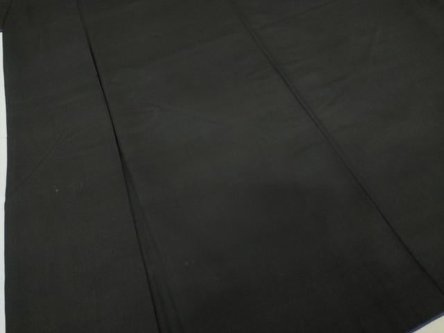 平和屋着物●男性　黒紋付　紬地　正絹　逸品　AABG5845ck