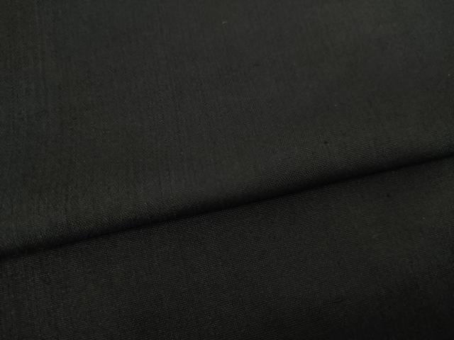 平和屋着物●男性　黒紋付　紬地　正絹　逸品　AABG5845ck
