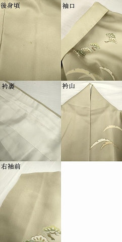 平和屋着物●訪問着　草花文　暈し染め　金彩　正絹　逸品　AABG5846ck