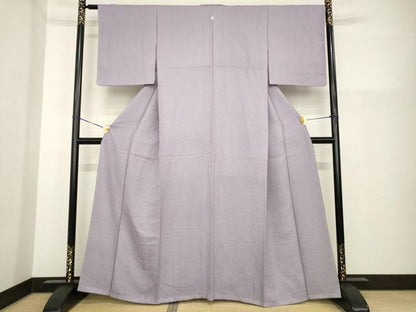 平和屋着物●上質な色無地　梅鼠色　反端付き　正絹　逸品　AABG5849ck