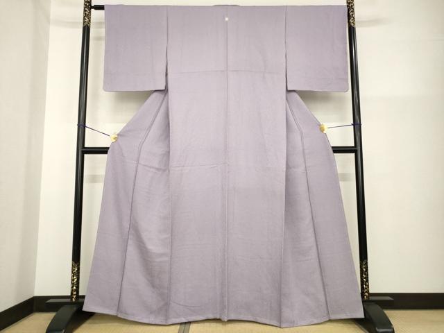 平和屋着物●上質な色無地　梅鼠色　反端付き　正絹　逸品　AABG5849ck