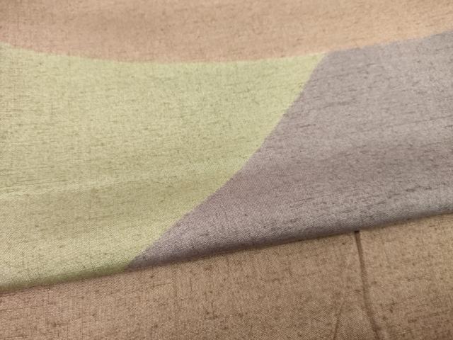 平和屋着物●上質な紬　幾何学文様　正絹　逸品　AABG5854ck