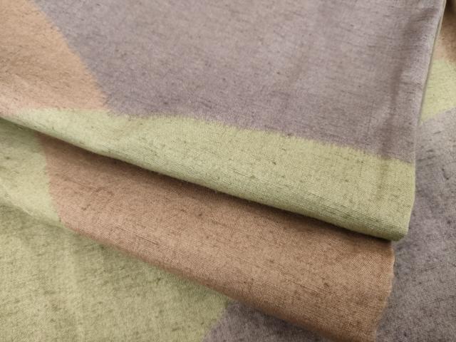 平和屋着物●上質な紬　幾何学文様　正絹　逸品　AABG5854ck