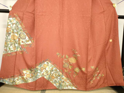 平和屋着物●金彩友禅作家　金彩の魔術師　堀省平　金煌織　訪問着　松皮菱花文　金銀彩　正絹　逸品　AABG5855ck