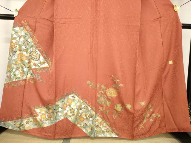 平和屋着物●金彩友禅作家　金彩の魔術師　堀省平　金煌織　訪問着　松皮菱花文　金銀彩　正絹　逸品　AABG5855ck