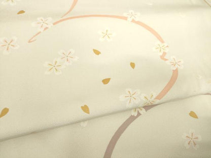 平和屋着物●上質な小紋　舞桜文　金彩　正絹　逸品　AABG5856ck