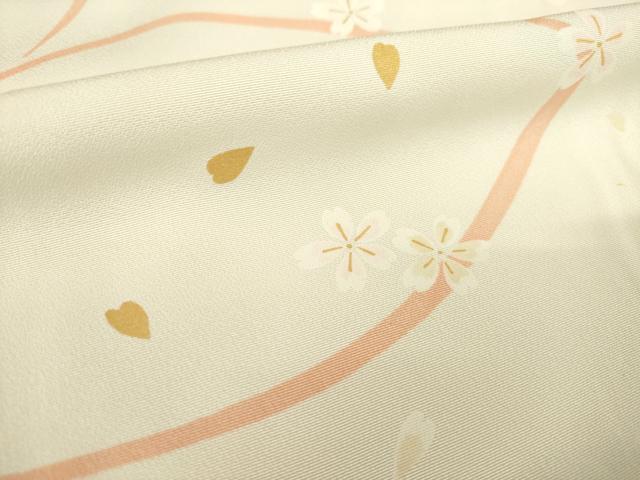 平和屋着物●上質な小紋　舞桜文　金彩　正絹　逸品　AABG5856ck