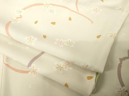 平和屋着物●上質な小紋　舞桜文　金彩　正絹　逸品　AABG5856ck