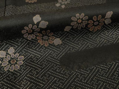 平和屋着物●洗える最高級着物　＜英＞はなぶさ謹製　訪問着　エ霞花文　黒地　金彩　AABG5859ck