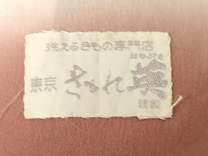 平和屋着物●洗える最高級着物　＜英＞はなぶさ謹製　訪問着　エ霞花文　黒地　金彩　AABG5859ck