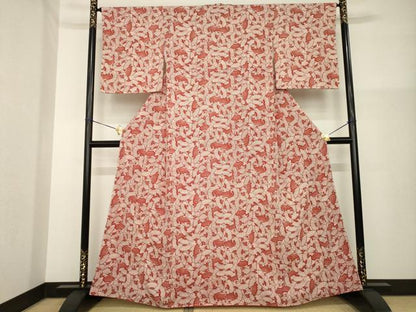 平和屋着物●洗える最高級着物　＜英＞はなぶさ謹製　小紋　型染め　扇尽くし　AABG5860ck
