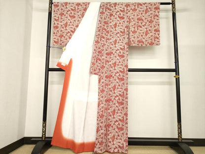 平和屋着物●洗える最高級着物　＜英＞はなぶさ謹製　小紋　型染め　扇尽くし　AABG5860ck