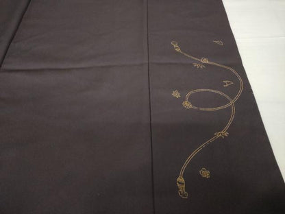 平和屋着物●訪問着　駒刺繍　扇面花文　正絹　逸品　未使用　AABG5869ck