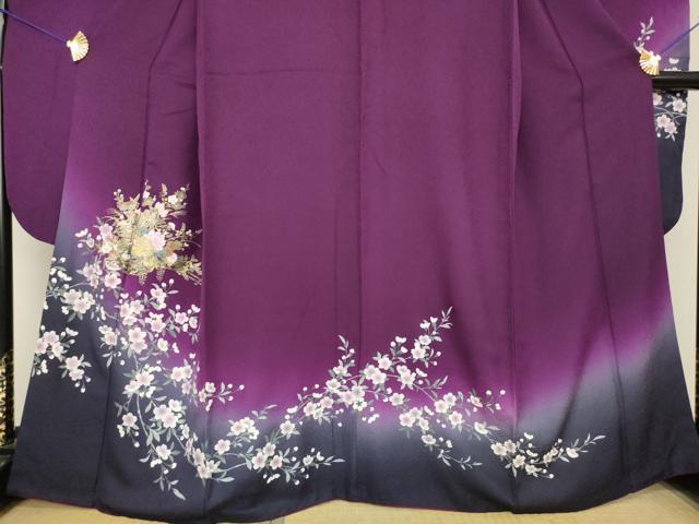 平和屋着物●豪華振袖　花車文　暈し染め　金彩　鈴乃屋扱い　正絹　逸品　AABG5873ck