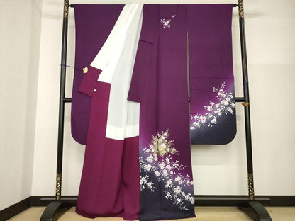 平和屋着物●豪華振袖　花車文　暈し染め　金彩　鈴乃屋扱い　正絹　逸品　AABG5873ck