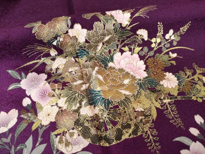 平和屋着物●豪華振袖　花車文　暈し染め　金彩　鈴乃屋扱い　正絹　逸品　AABG5873ck