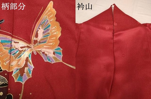 平和屋着物●豪華振袖　花蝶文　暈し染め　金銀彩　正絹　逸品　AABG5874ck
