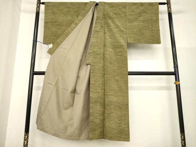 平和屋着物●男性　紬　アンサンブル　媚茶色　正絹　逸品　AABG5876ck