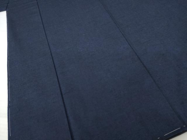 平和屋着物●男性　紬　アンサンブル　色無地　青褐色　正絹　逸品　未使用　AABG5877ck