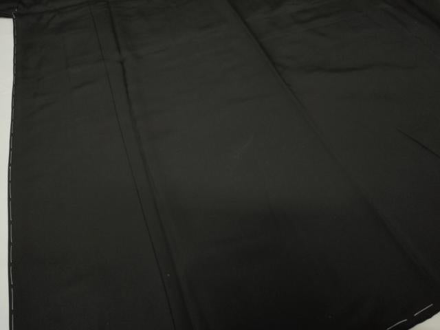 平和屋着物●男性　黒紋付・羽織セット　正絹　逸品　AABG5879ck