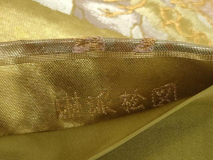 平和屋着物◎六通柄袋帯　唐織　琳派松図　金銀糸　正絹　逸品　AABG5881ou