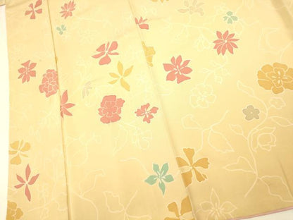 平和屋着物■上質な小紋　更紗花文　正絹　逸品　AABG5928fw