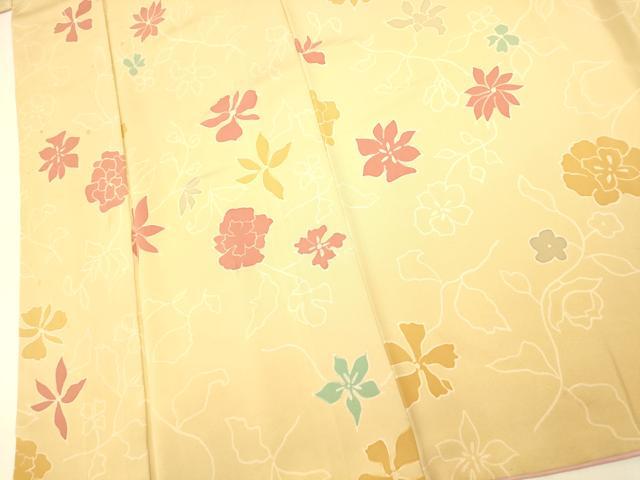 平和屋着物■上質な小紋　更紗花文　正絹　逸品　AABG5928fw