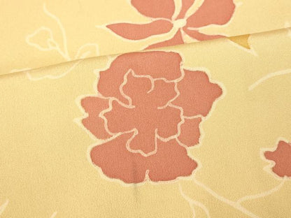 平和屋着物■上質な小紋　更紗花文　正絹　逸品　AABG5928fw