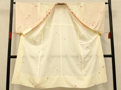平和屋着物■長襦袢　無双仕立て　独楽文　半衿刺繍　正絹　逸品　AABG5950fw