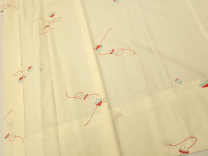 平和屋着物■長襦袢　無双仕立て　独楽文　半衿刺繍　正絹　逸品　AABG5950fw