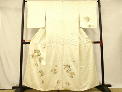 平和屋着物■訪問着　更紗花文　金彩　正絹　逸品　AABG5955fw