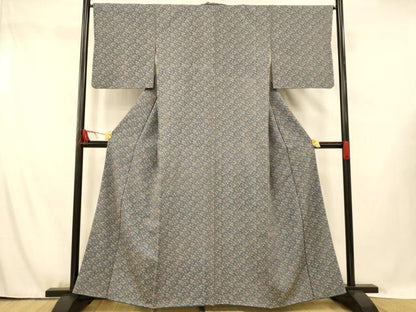 平和屋着物■上質な小紋　更紗花文　正絹　逸品　AABG5966fw