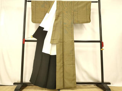 平和屋着物■お召 間道 正絹 逸品 AABG5969fw