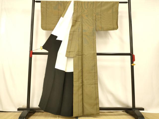 平和屋着物■お召 間道 正絹 逸品 AABG5969fw