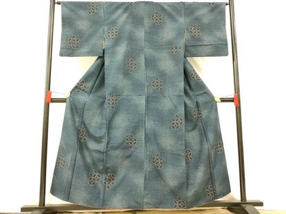 平和屋着物■上質な紬　七宝霞文　暈し染め　正絹　逸品　AABG5970fw