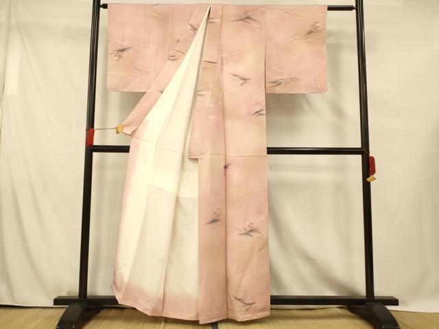 平和屋着物■上質な小紋　地紋起こし　風景霞文　暈し染め　正絹　逸品　未使用　AABG5972fw