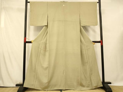 平和屋着物■上質な色無地　抹茶色　正絹　逸品　AABG5973fw