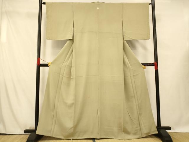平和屋着物■上質な色無地　抹茶色　正絹　逸品　AABG5973fw