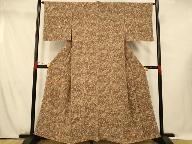 平和屋着物■上質な小紋　草花文　正絹　逸品　AABG5979fw